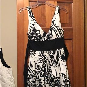 Black and white floral dress